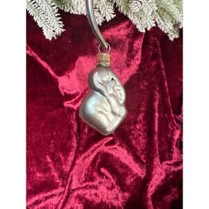 Vintage Christmas - Miniature Glass Tree Ornament - Elephant - Czech Republic